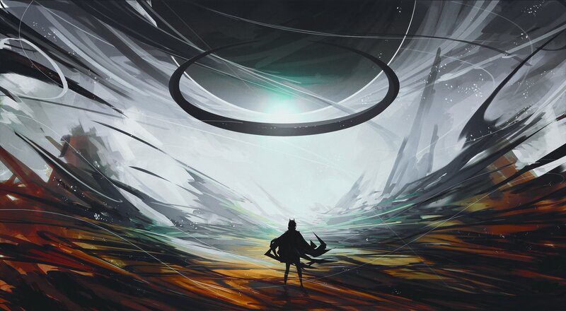 Silhouette of a Figure — Black, Dramatic, Digital Art, Ring