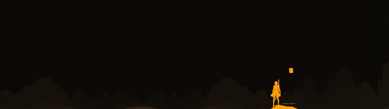 Silhouette of a Figure — Black, Dramatic, Night, Digital Art, Light Source, Mountain Range