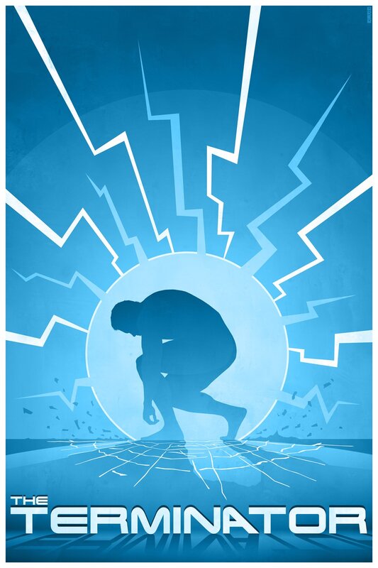Silhouette of a Figure — Blue, Dramatic, Illustration, Lightning Bolts