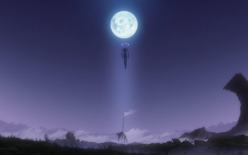 Silhouette of a Figure Floating
