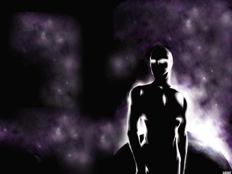 silhouette of a figure in space