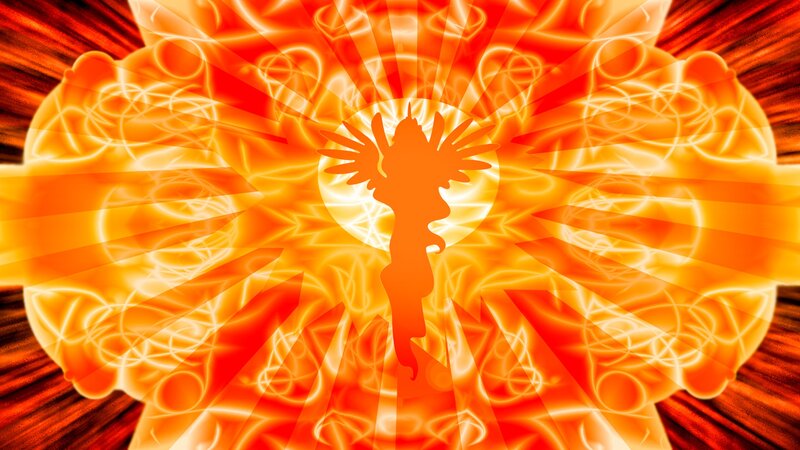 Silhouette of a Figure — Orange, Dramatic, Digital Art