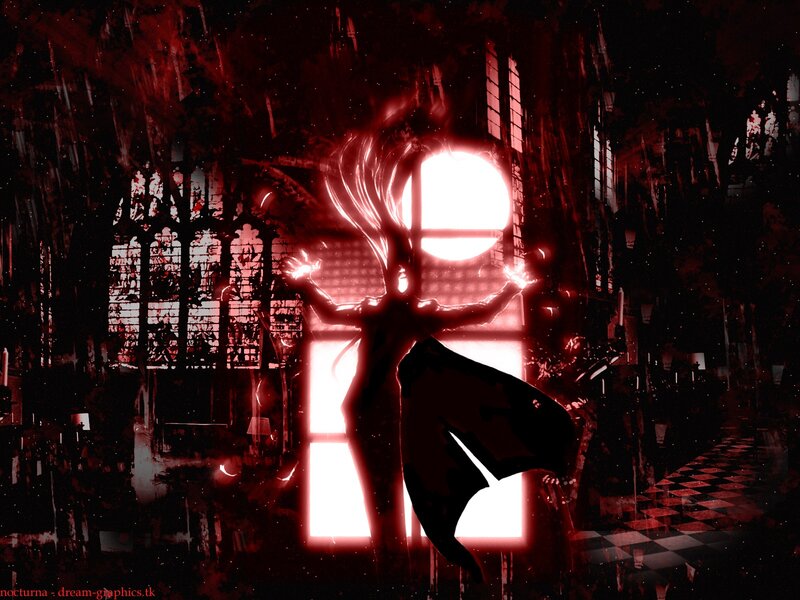 Silhouette of a Figure — Red, Dramatic, Night, Digital Art