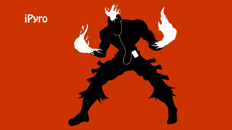 Silhouette of a Fire Character