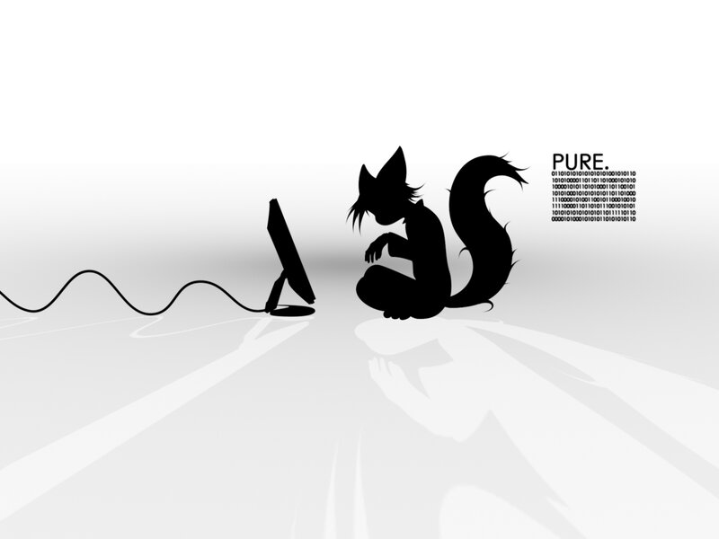 Silhouette of a fox-like character