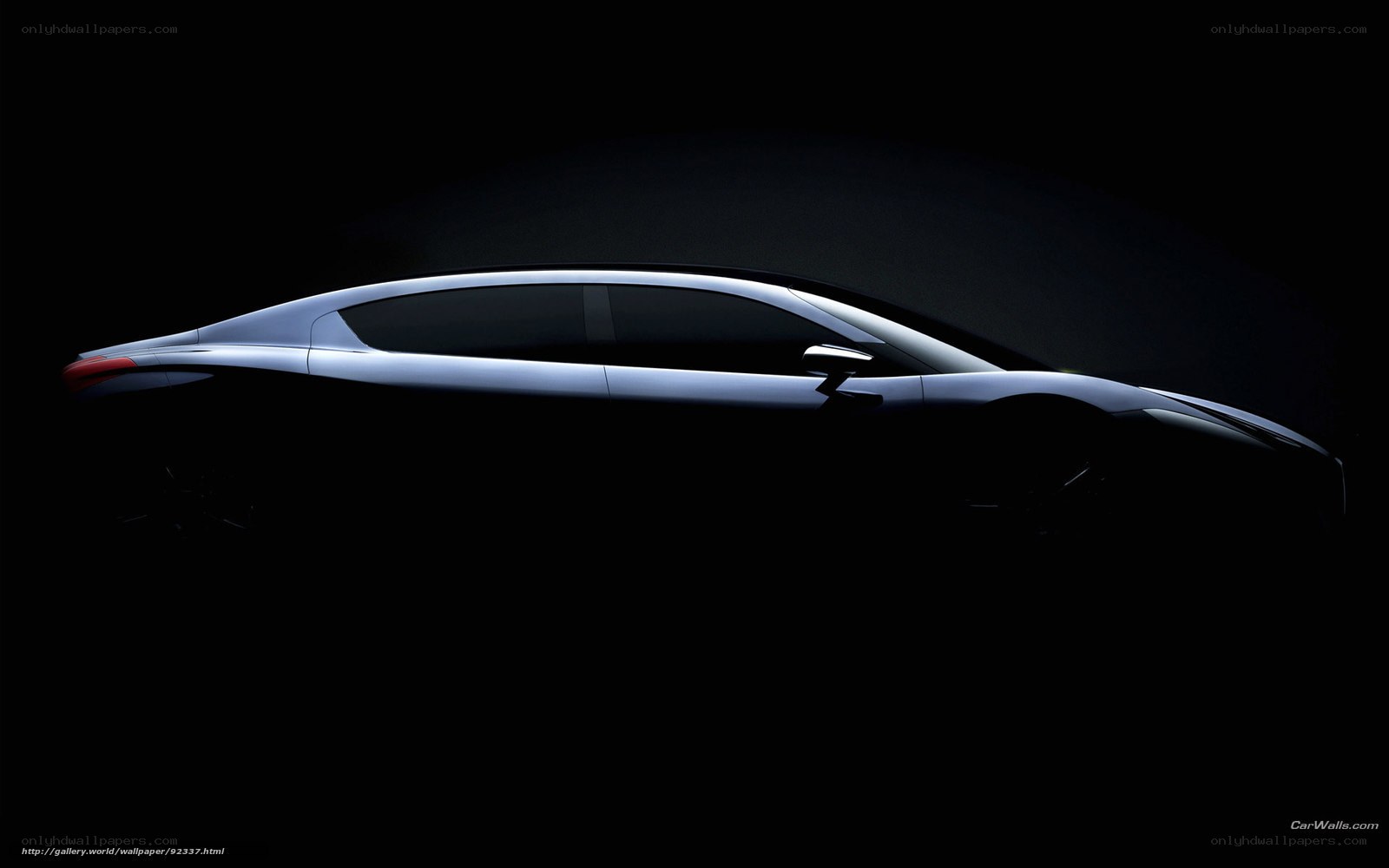 silhouette of a futuristic car