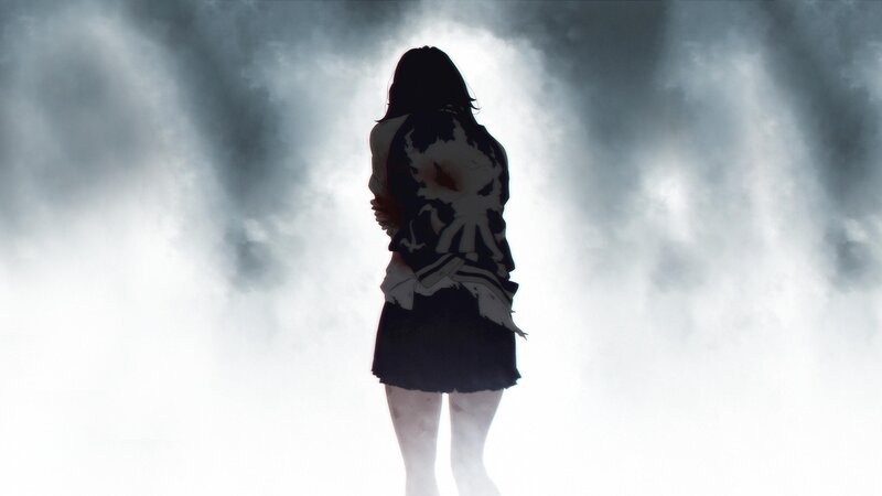 Silhouette of a Girl — Black, Dramatic, Anime, Clouds