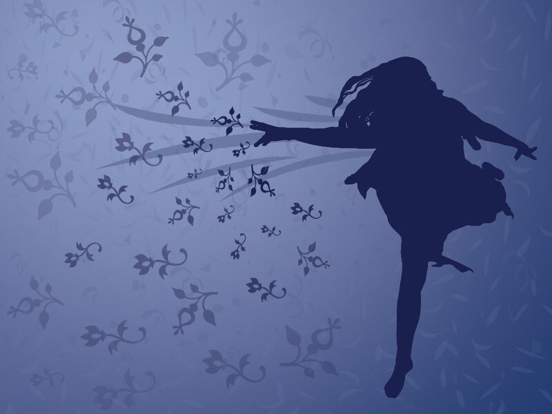 silhouette of a girl dancing