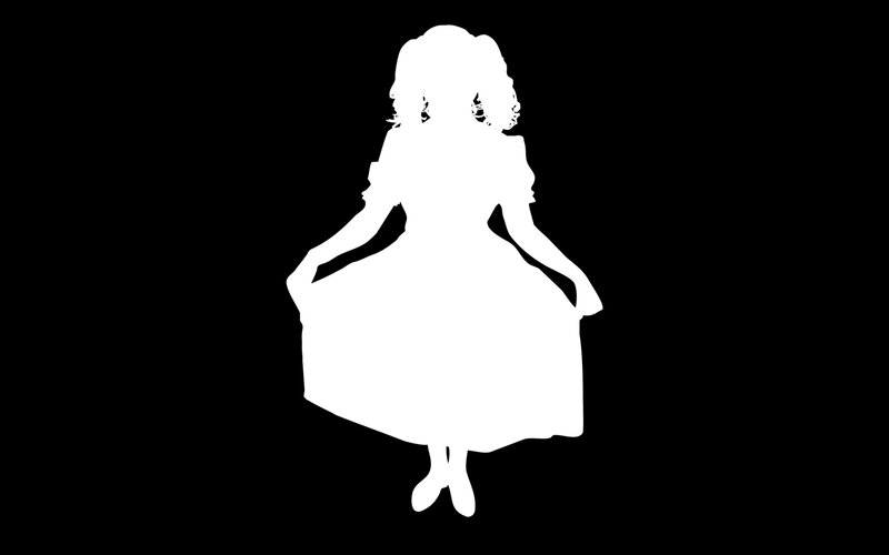 silhouette of a girl in dress