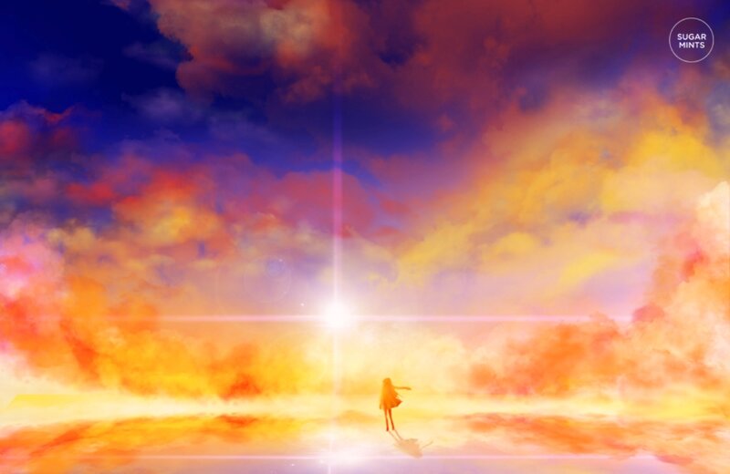Silhouette of a Girl — Orange, Dramatic