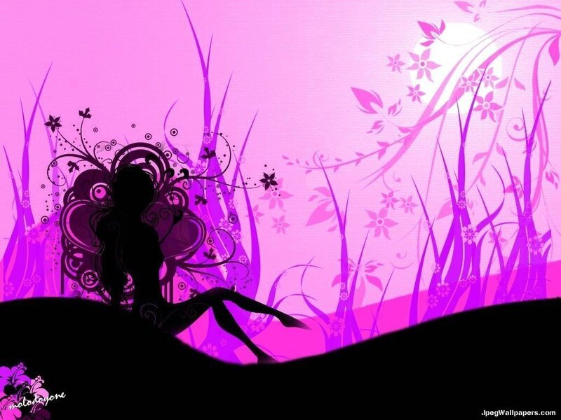 Silhouette of a Girl — Pink, Dreamy