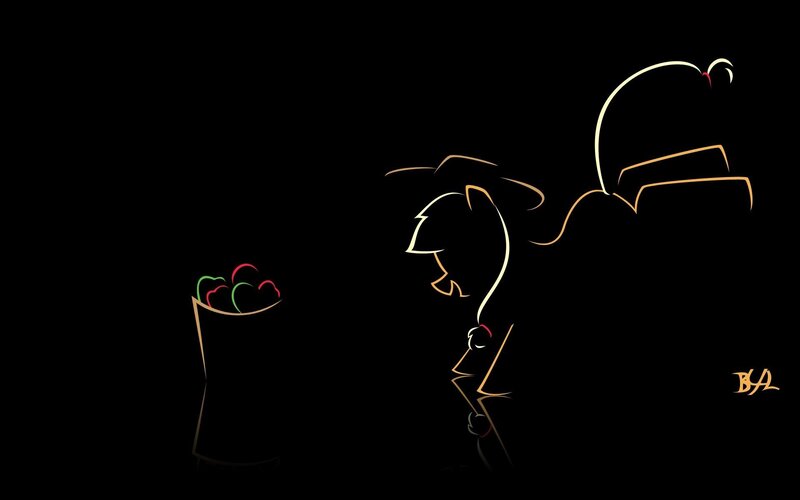 Silhouette of a girl with apples