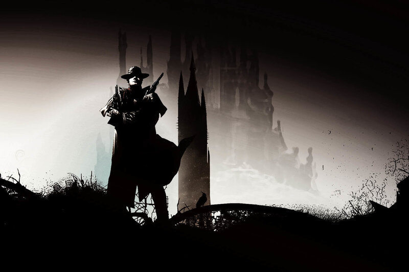 silhouette of a gunslinger