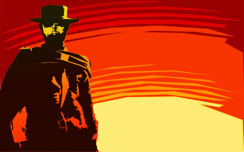 silhouette of a gunslinger