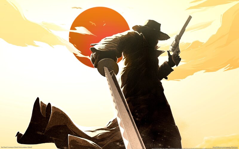 silhouette of a gunslinger