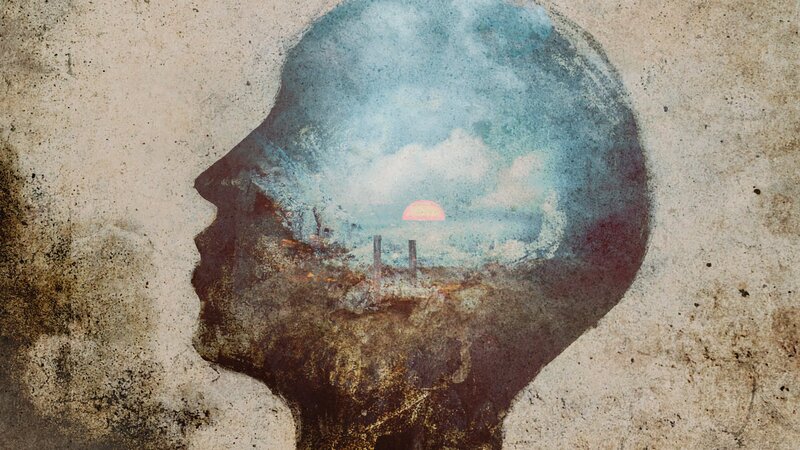 Silhouette of a Head — Blue, Dramatic