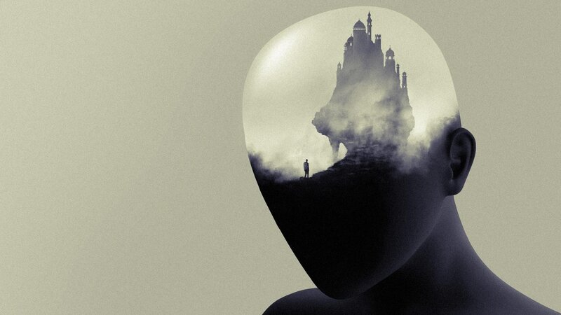 Silhouette of a Head — Gray, Dreamy