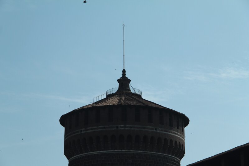 Silhouette of a historic tower
