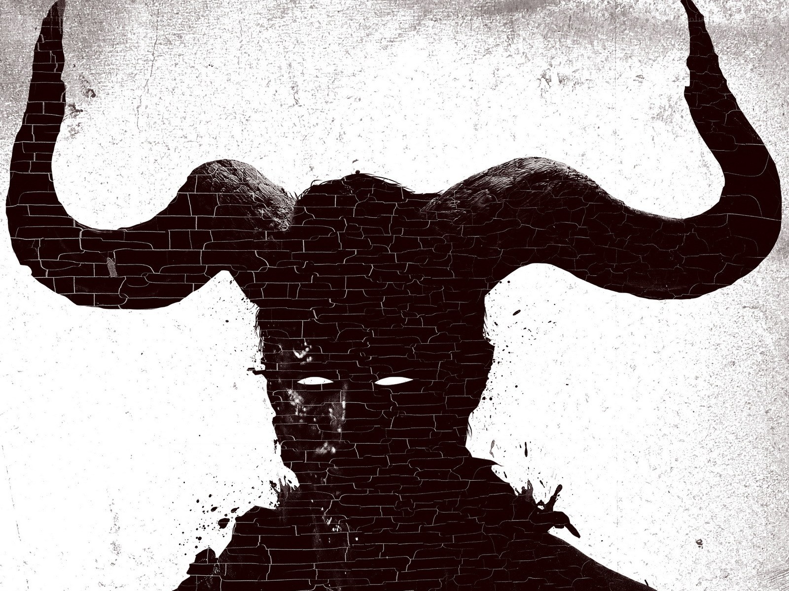 silhouette of a horned figure