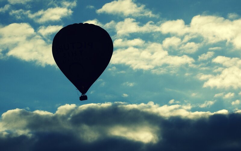 Silhouette of a hot air balloon