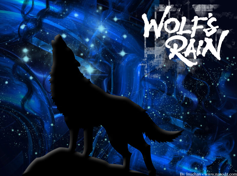 Silhouette of a Howling Wolf — Blue, Dramatic