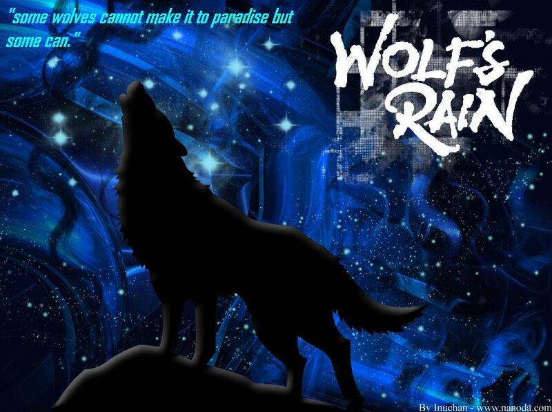 Silhouette of a Howling Wolf — Blue