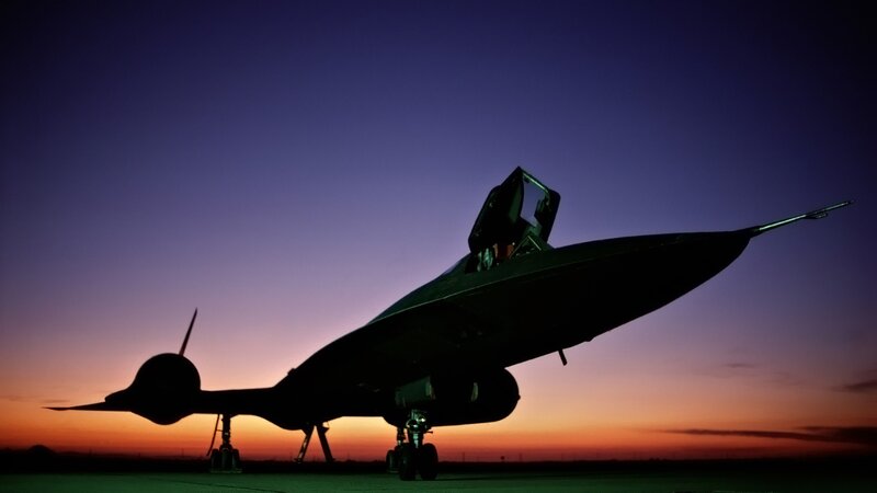 Silhouette of a jet at dusk