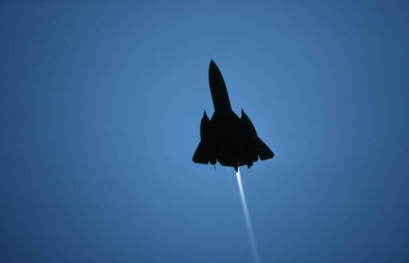 Silhouette of a jet in flight