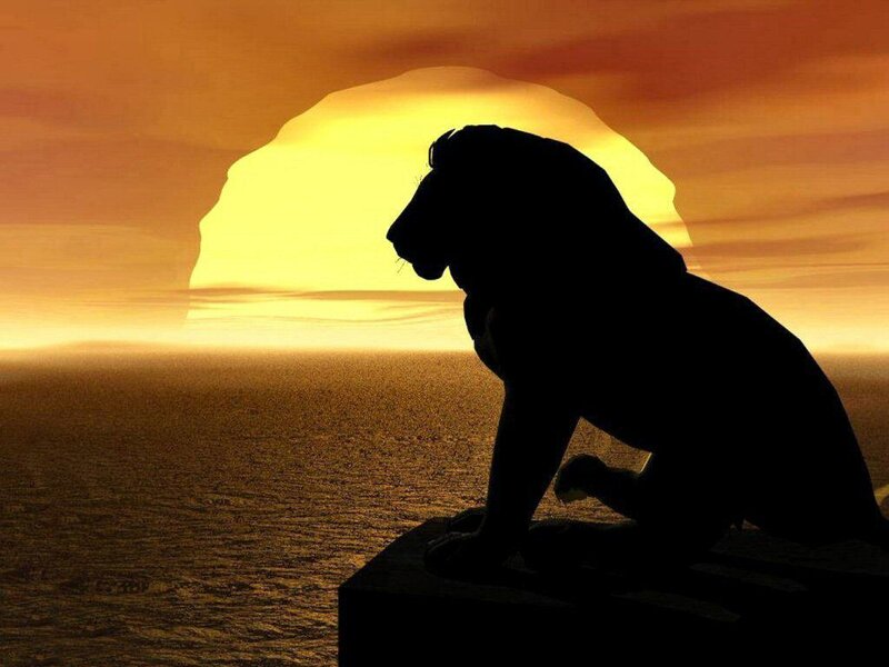 Silhouette of a Lion