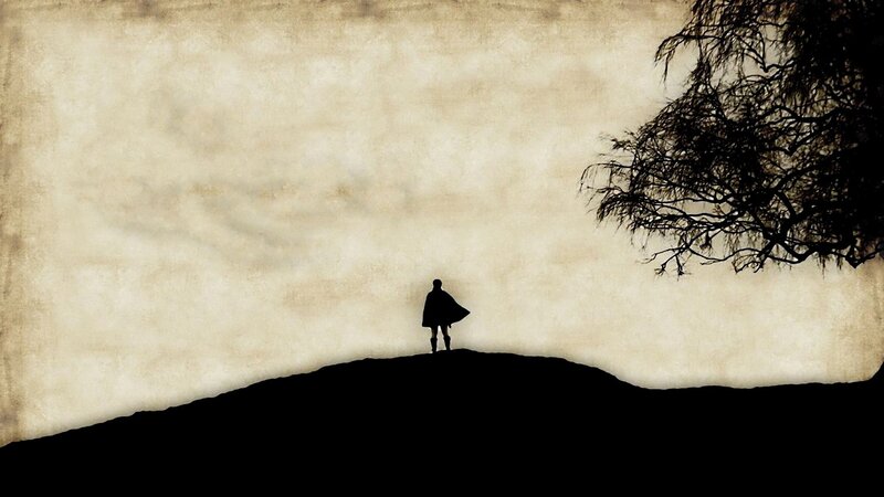 silhouette of a lone figure