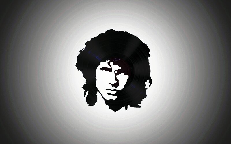 Silhouette of a Man — Black, Dramatic, Illustration, Vinyl Record