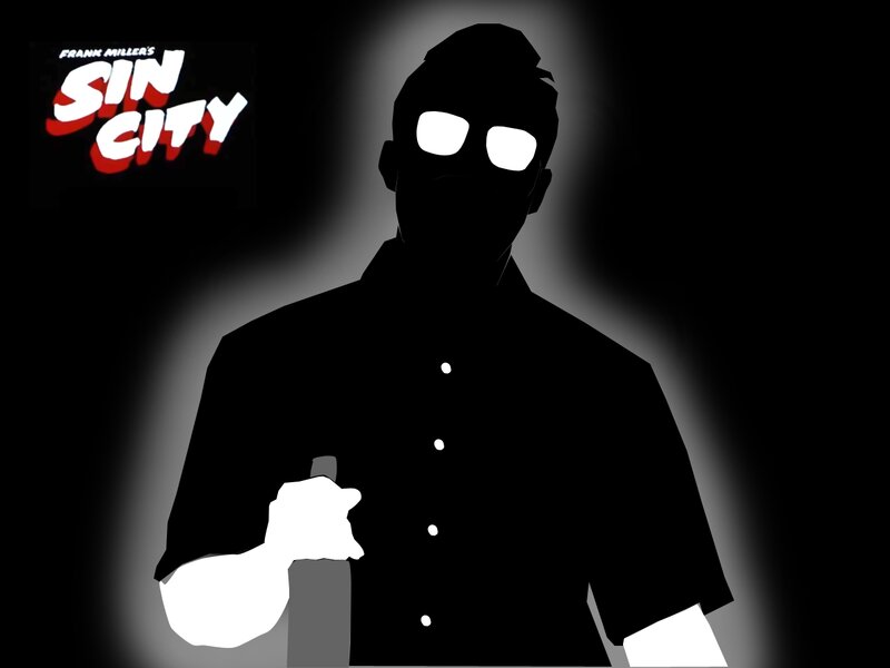 Silhouette of a Man — Black, Dramatic, Night, Comic