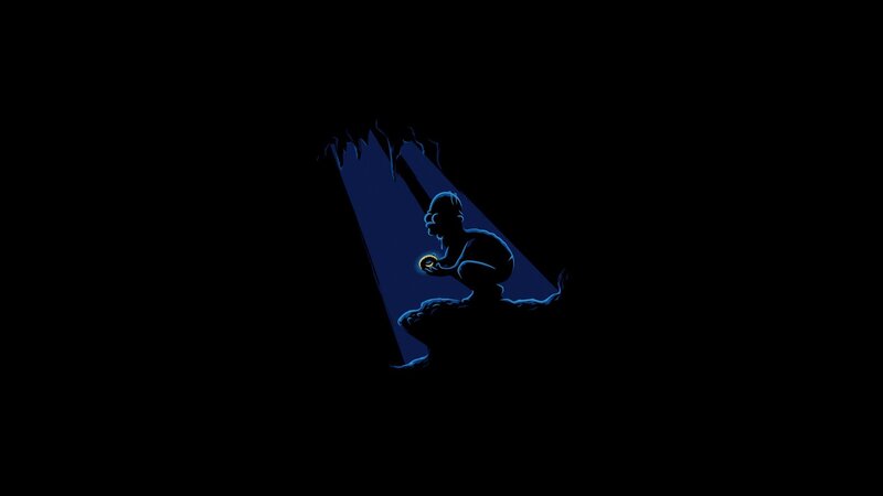 Silhouette of a Man — Black, Dramatic, Night, Digital Art, Cave