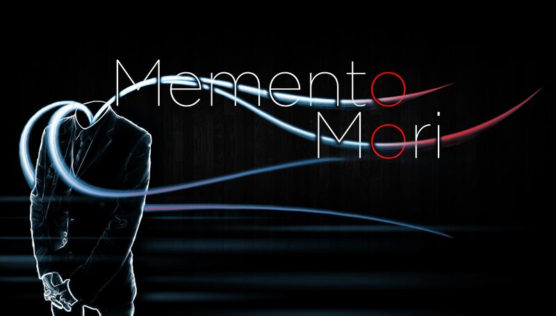 Silhouette of a Man — Black, Dramatic, Night, Digital Art, Light Trails, Text, White