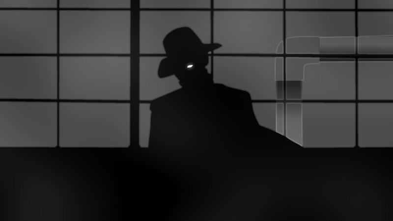 Silhouette of a Man — Black, Dramatic, Night, Digital Art