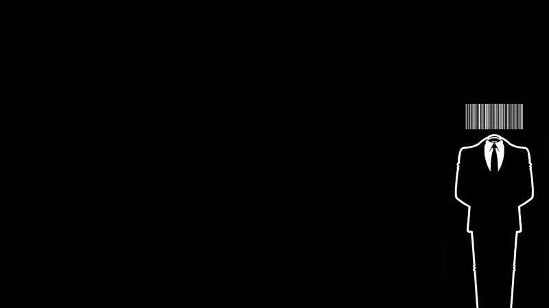 Silhouette of a Man — Black, Mysterious, Minimalist, Suit, Tie, Barcode