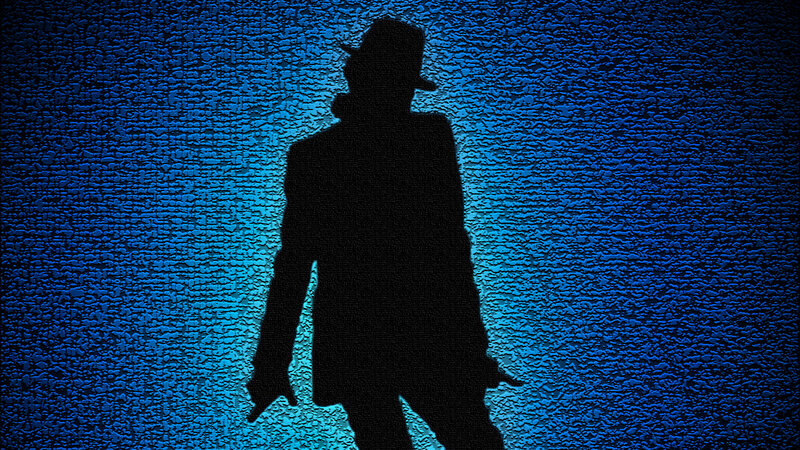 Silhouette of a Man — Blue, Dramatic