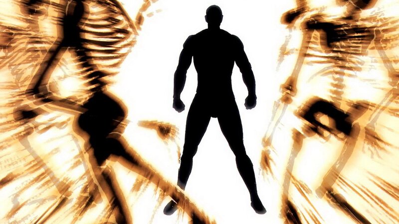 silhouette of a man in light