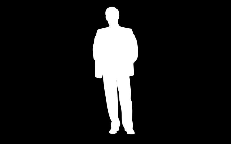 silhouette of a man in suit