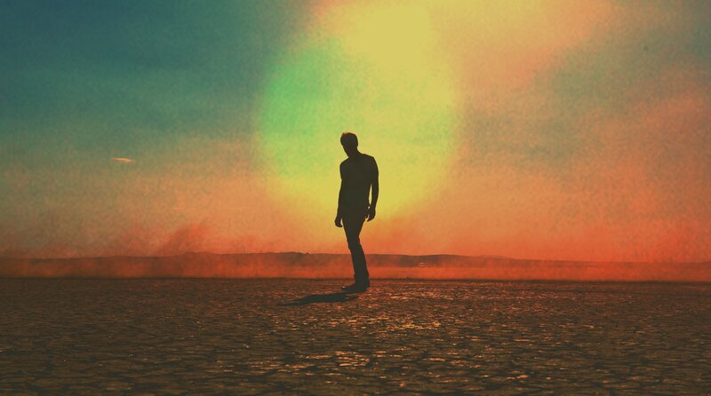 Silhouette of a Man — Orange, Dramatic