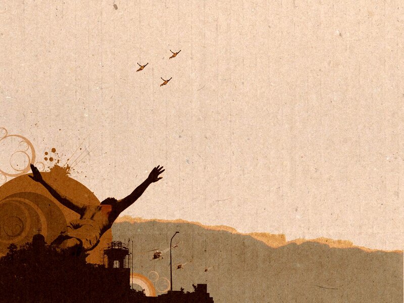 Silhouette of a man reaching up