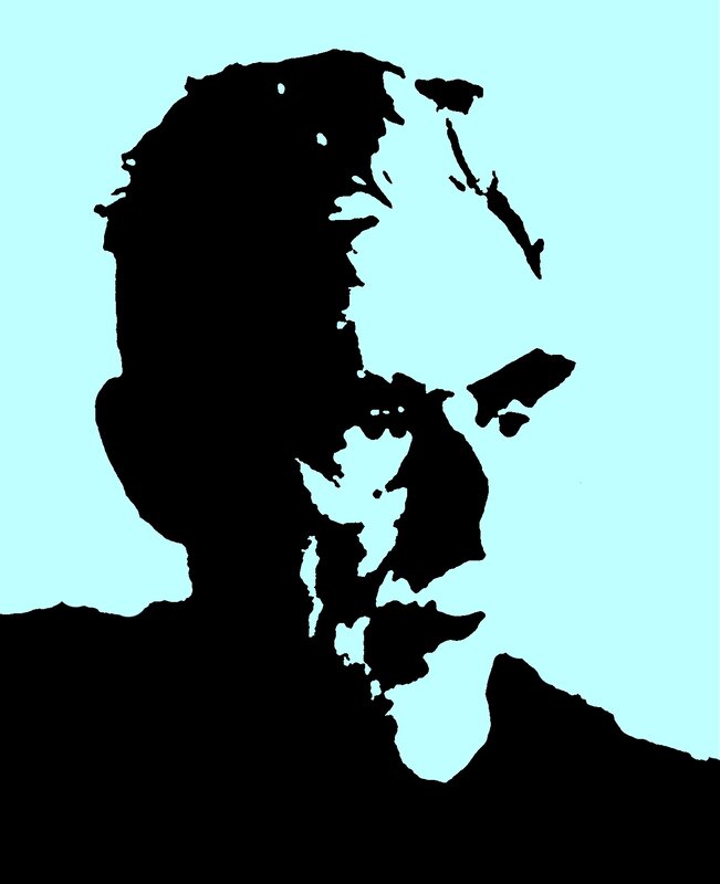 silhouette of a man's face