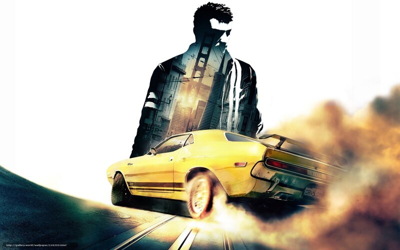 Silhouette of a man with a car