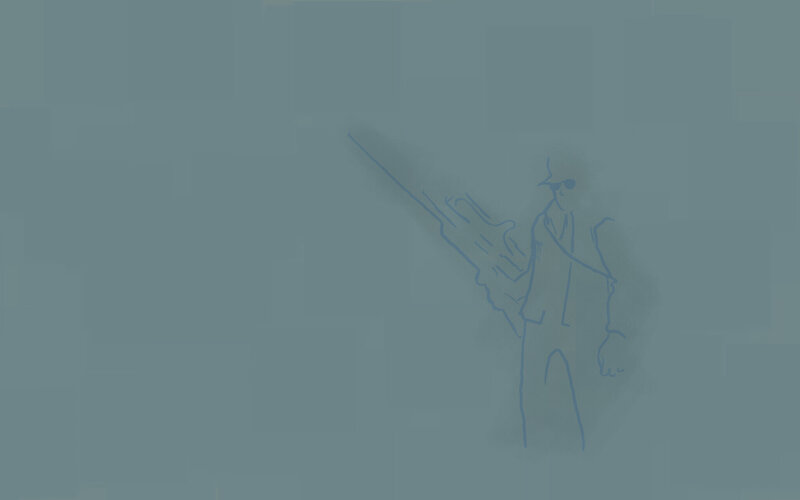 silhouette of a man with a gun