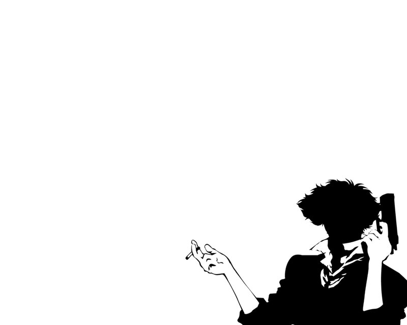 silhouette of a man with gun and cigarette