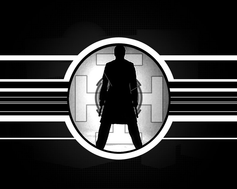 silhouette of a man with guns