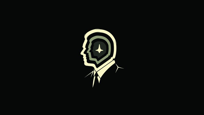 silhouette of a man with layered head