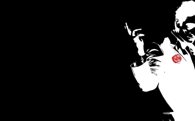 silhouette of a man with rose