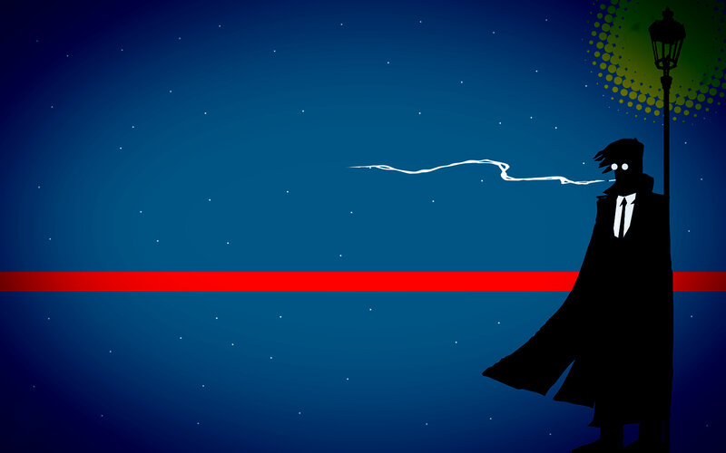 silhouette of a man with smoke