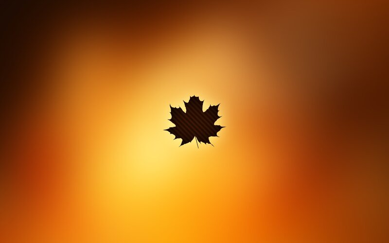 Silhouette of a Maple Leaf — Orange